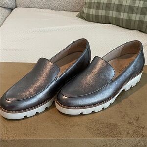 Vionic Metallic Silver Loafers
